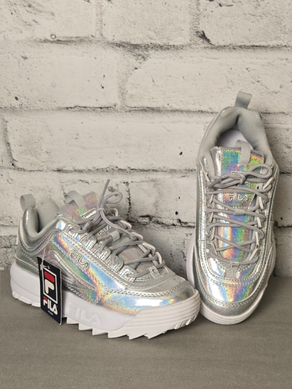 Fila Disruptor Holographic Sneakers Youth 4 Womens 6 NWTFila Disruptor style sne
